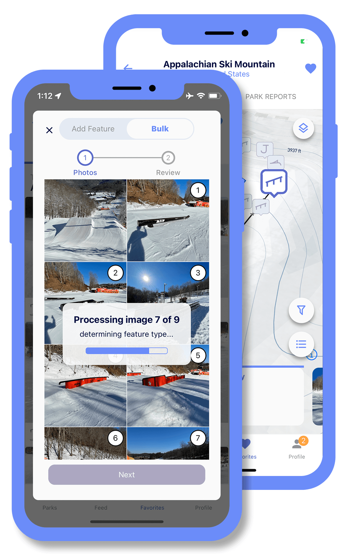 Terrain park build logs interface